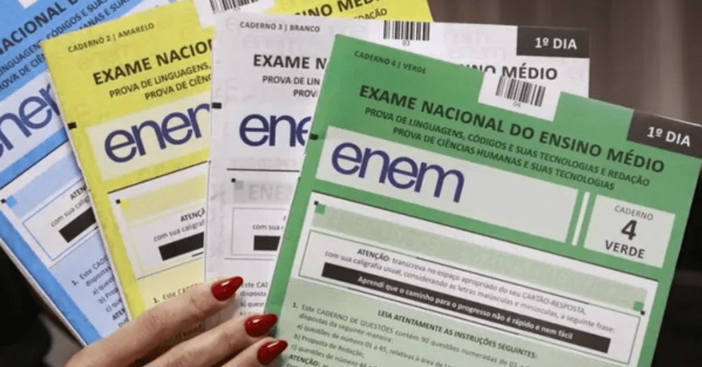 Imagem mostrando várias opções de cores da prova ENEM