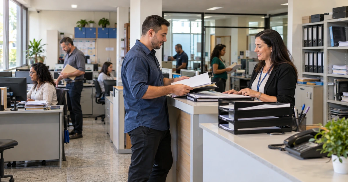 Auxiliar administrativo em atendimento em prefeitura