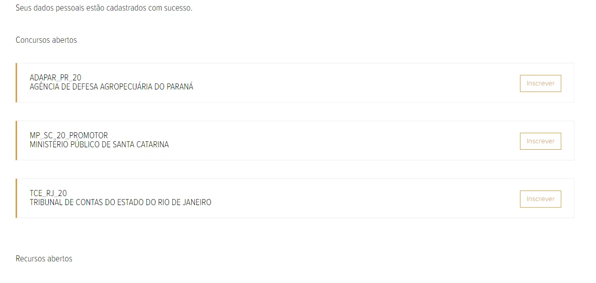 concursos com inscrições abertas Cespe