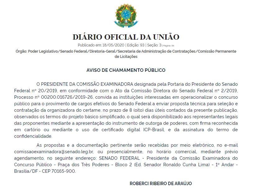 concurso senado