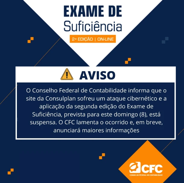 Exame CFC: prova suspensa!