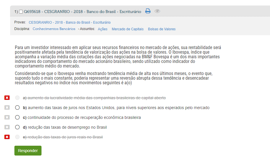 questão de concurso Banco do Brasil