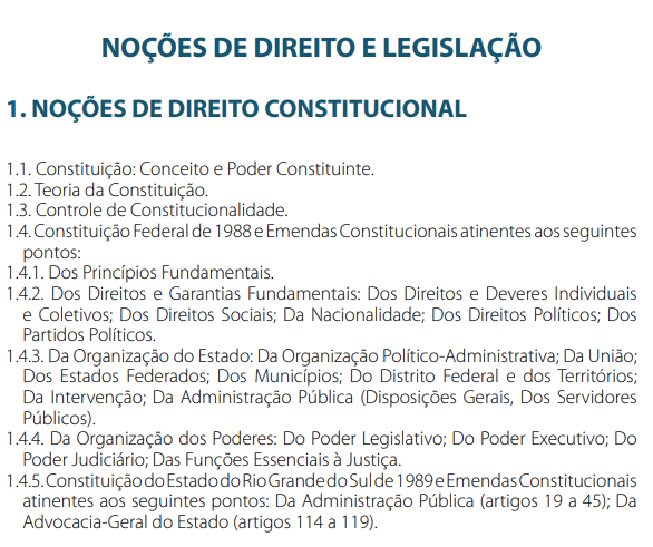 Edital verticalizado da PGE RS