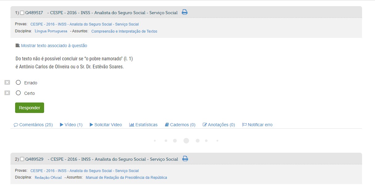 imagem da tela de entrada do Aprova Questões