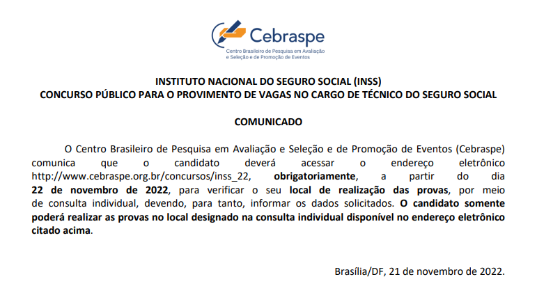 Concurso INSS 2022