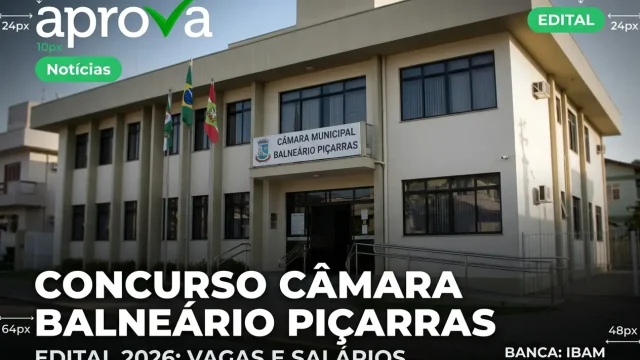 Concurso Câmara de Balneário Piçarras SC: Edital com Inscrições Abertas
