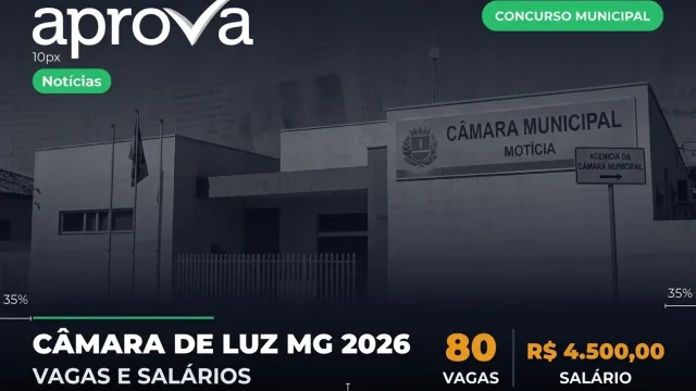 Concurso Câmara Municipal de Luz MG: Edital com Salários de Até R$ 4 Mil