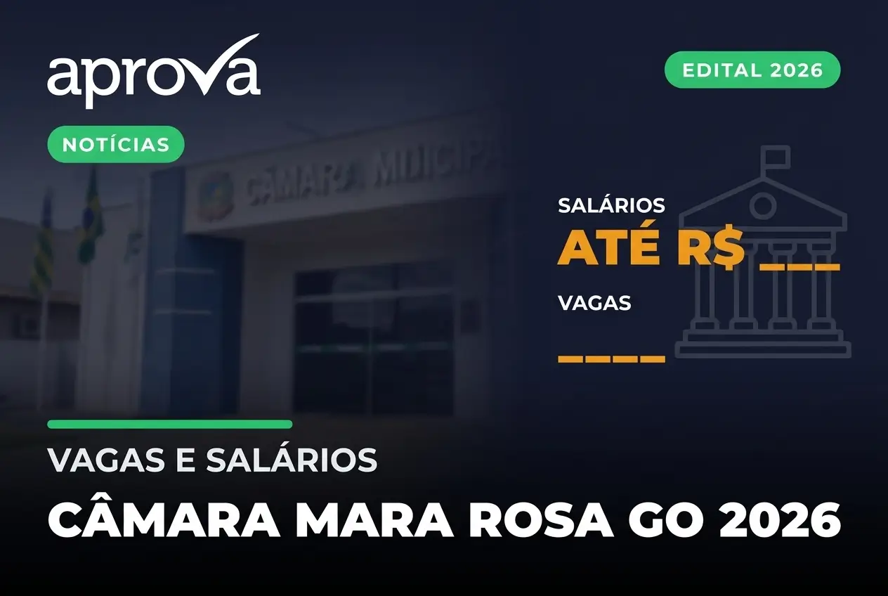 Vagas e salários na Câmara Mara Rosa GO 2026 com fundo de escritório municipal