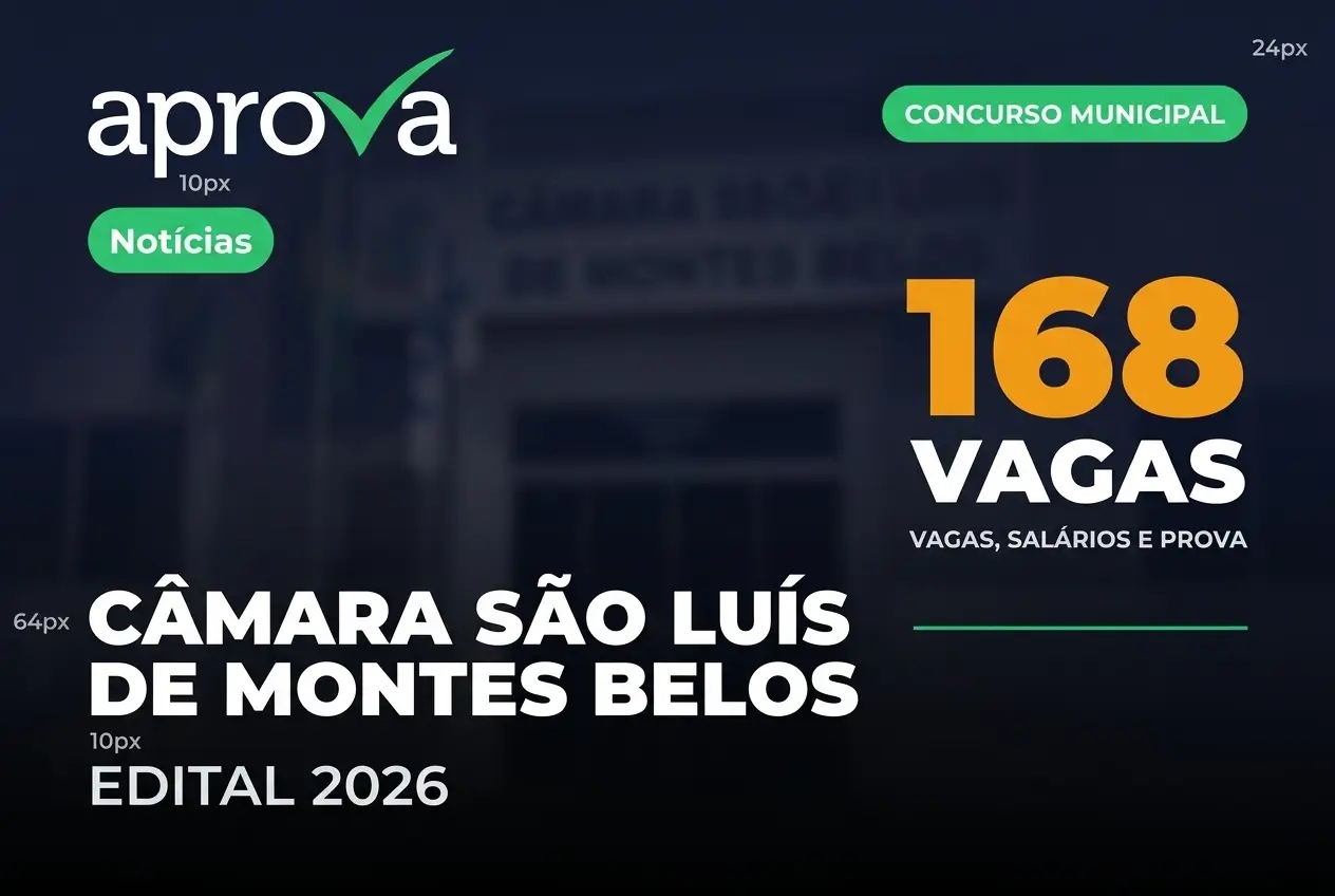 Anúncio 168 vagas na Câmara São Luís - Edital 2026