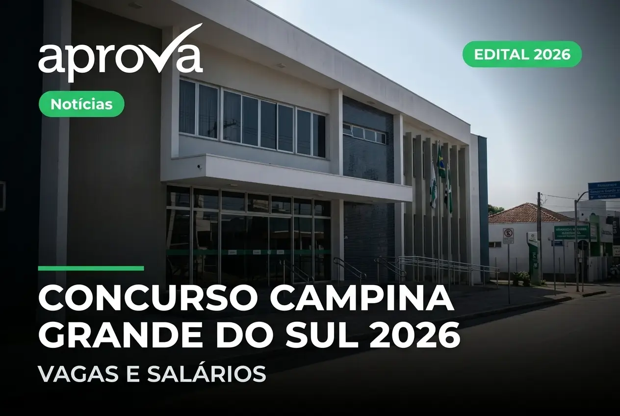Concurso Campina Grande do Sul 2026 no prédio moderno
