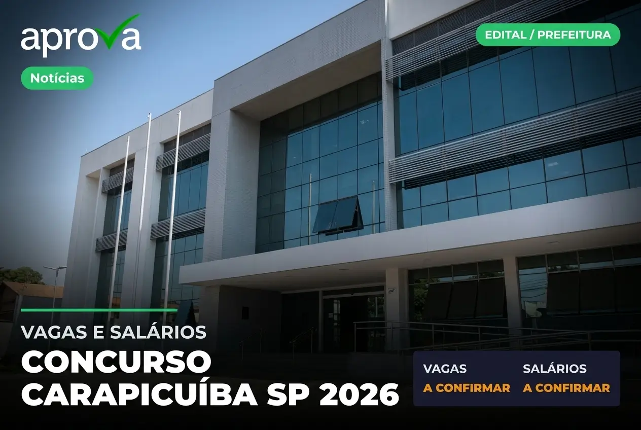 Notícia: Quer ser aprovado no Concurso Prefeitura de Carapicuíba SP 2026? Confira os editais da banca RBO, salários, benefícios e dicas
