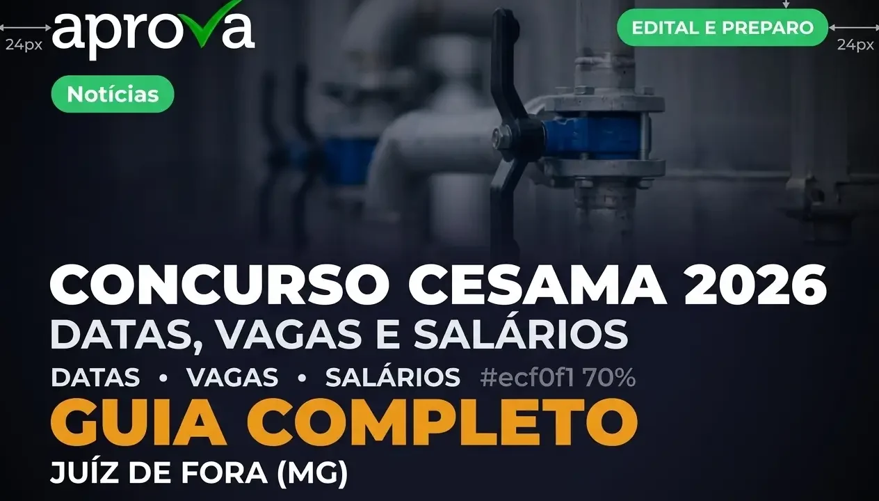 Concurso CESAMA: Edital com 34 Vagas e Salários de R$ 9 Mil