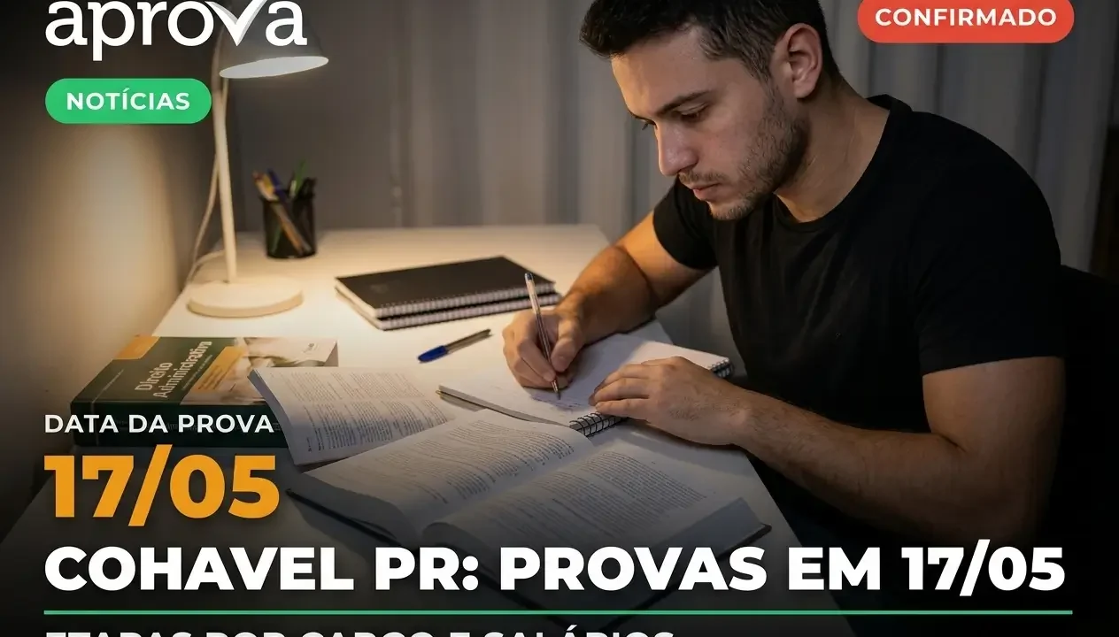 Provas do Concurso COHAVEL PR em Maio: Veja Todas as Etapas