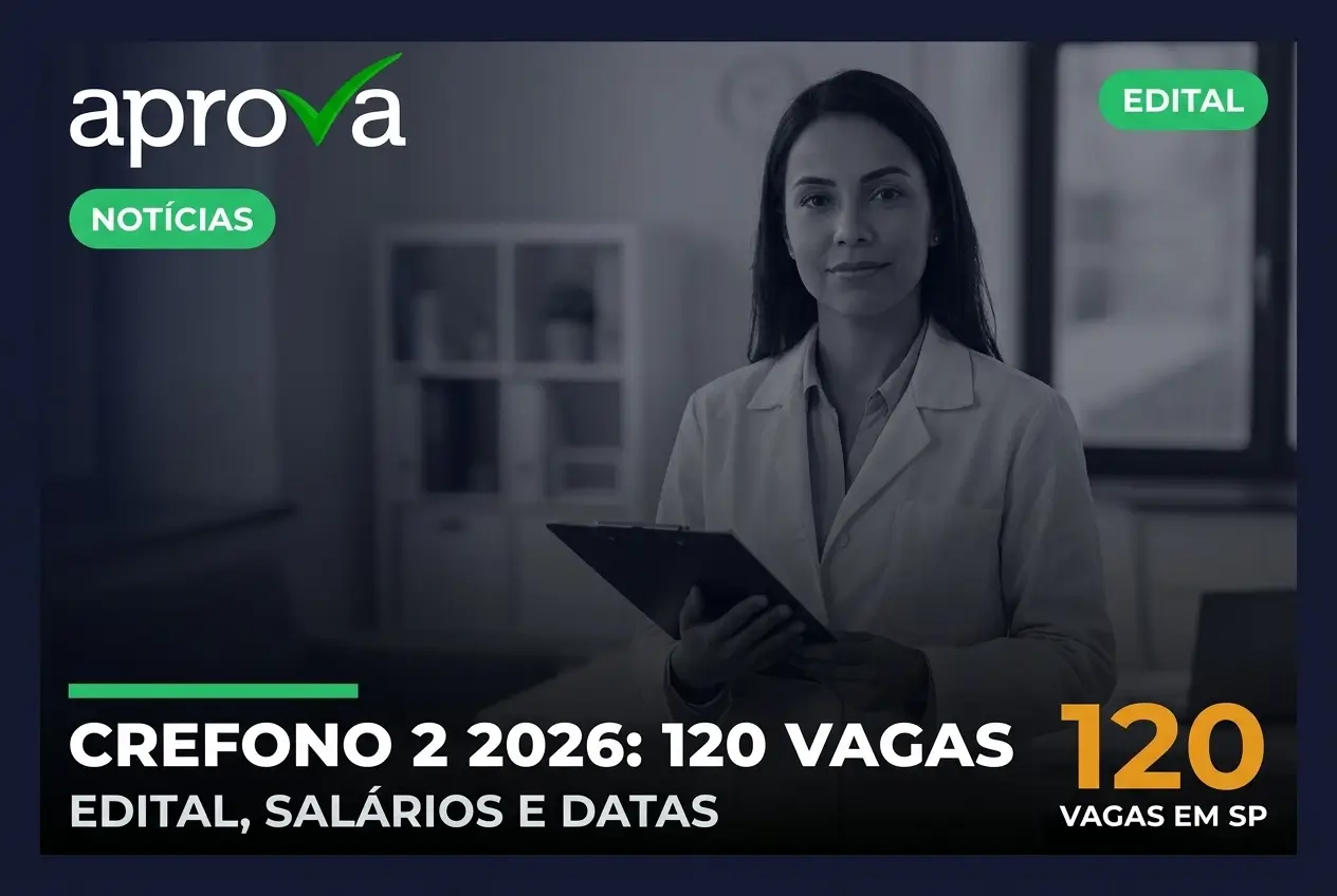 Notícia: O Concurso CREFONO 2 abriu edital com 120 vagas em São Paulo para níveis médio e superior. Veja como se inscrever!