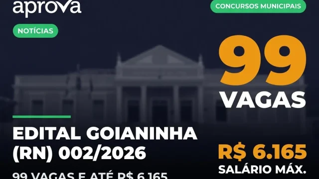 Concurso Prefeitura de Goianinha RN 2026: Edital e 99 Vagas