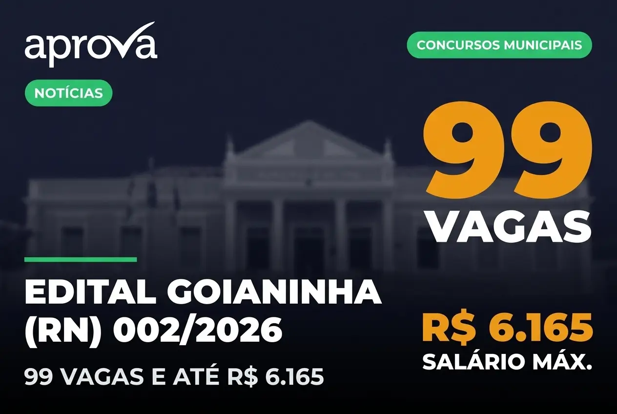Anúncio de 99 vagas com salário de R$ 6.165 na Goianinha RN
