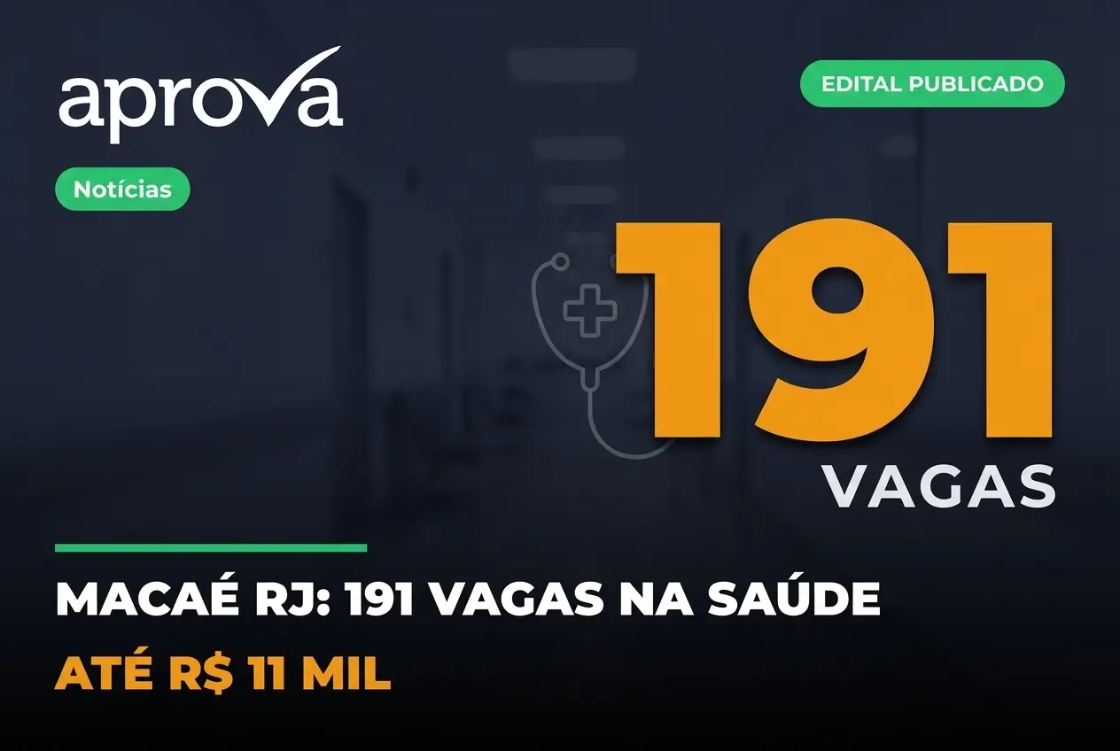 191 vagas na saúde em Macaé RJ com salário até R$ 11 mil