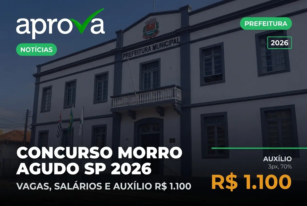 Prefeitura Municipal Morro Agudo SP, concurso 2026, vagas e benefícios