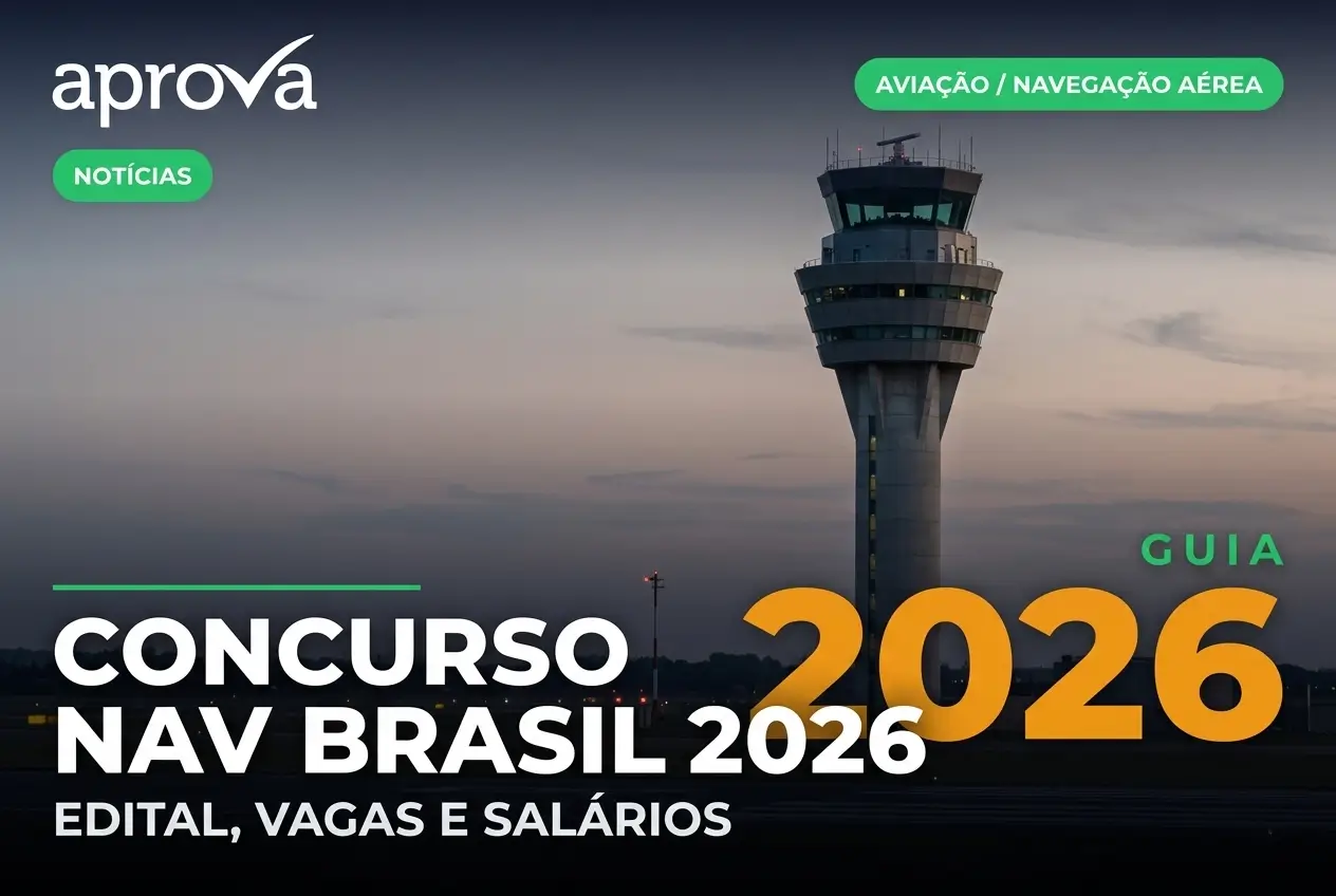 Torre de controle de tráfego aéreo ao entardecer, NAV Brasil 2026
