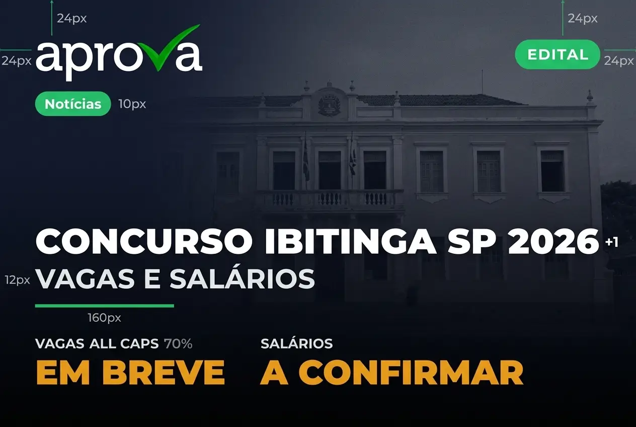 Notícia: Saiu o edital do Concurso Prefeitura de Ibitinga 2026! Vagas para nível superior com salários de R$ 6.916,83. Vagas abertas até 20 de abril.
