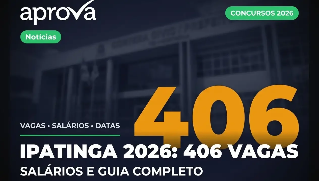 Concurso Prefeitura de Ipatinga MG: Edital com 406 Vagas