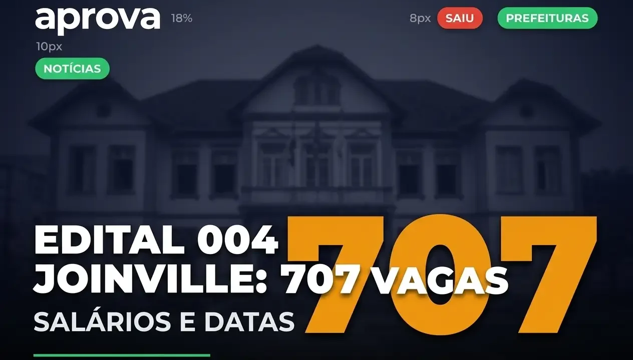 Concurso Prefeitura de Joinville SC 2026: 707 Vagas