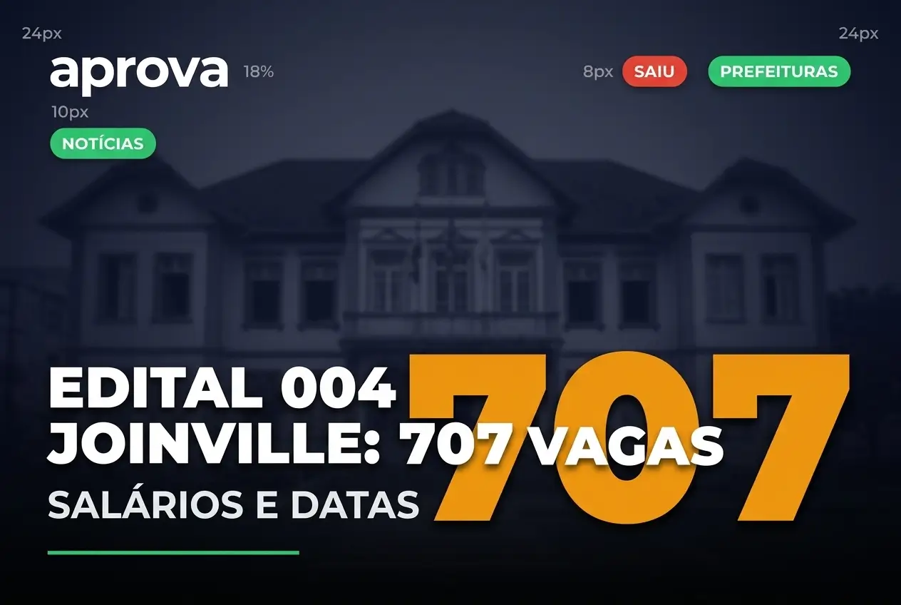 Edital 004 Joinville: 707 vagas e salários