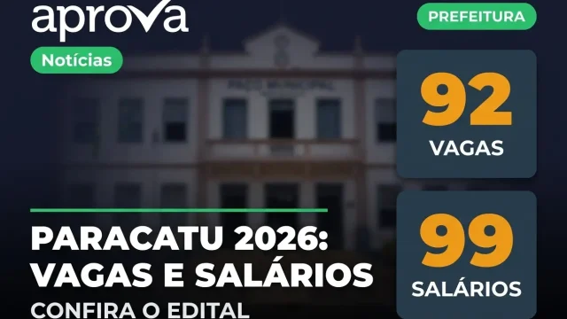 Concurso Prefeitura de Paracatu MG: Editais com Salários até R$ 6,5 Mil