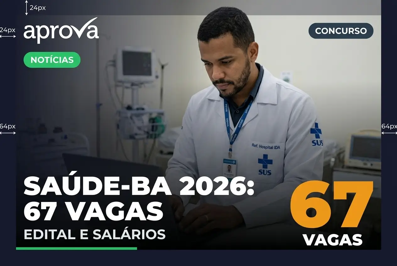 Profissional de saúde preparando-se para concurso da Saúde-BA 2026.