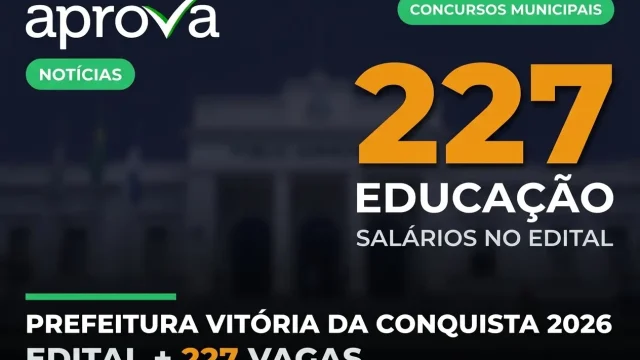 Concurso Prefeitura de Vitória da Conquista 2026: 227 Vagas na Educação