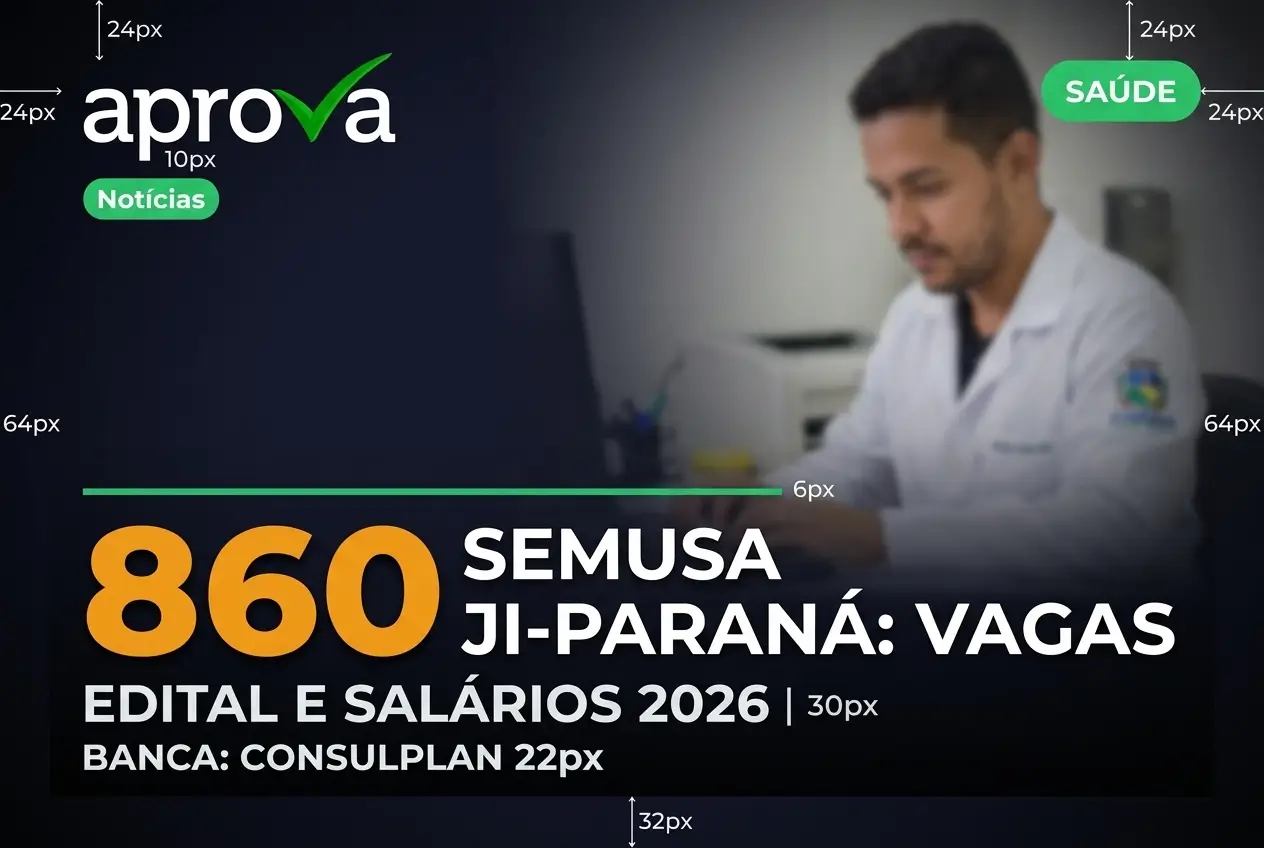 Oportunidades de trabalho SEMUSA Ji-Paraná 2026, edital e salários.