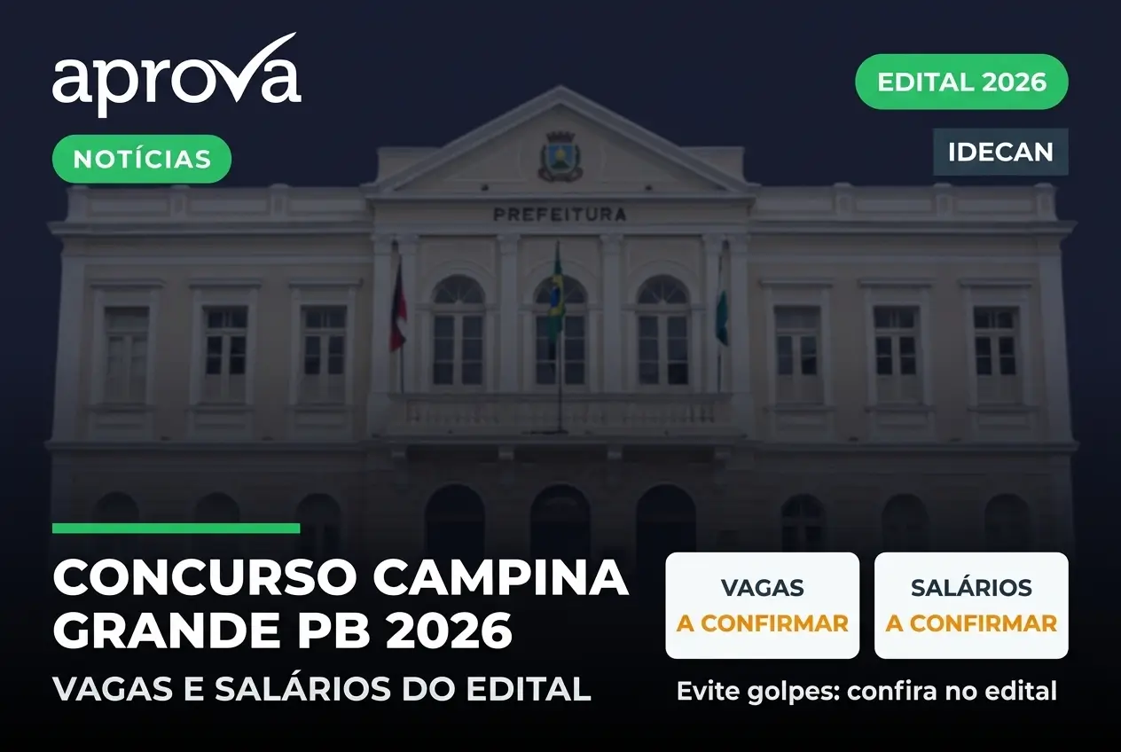 Prefeitura de Campina Grande PB com aviso do Concurso 2026