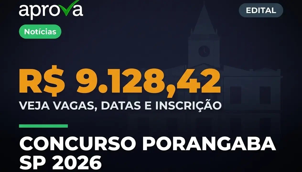 Concurso Prefeitura de Porangaba 2026: Inscrições Abertas com Salários de até R$ 9,1 Mil!