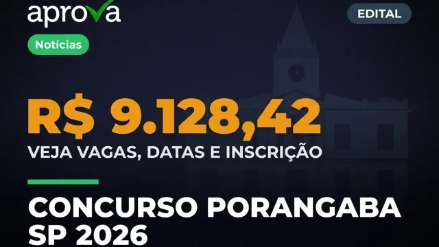 Concurso Prefeitura de Porangaba 2026: Inscrições Abertas com Salários de até R$ 9,1 Mil!
