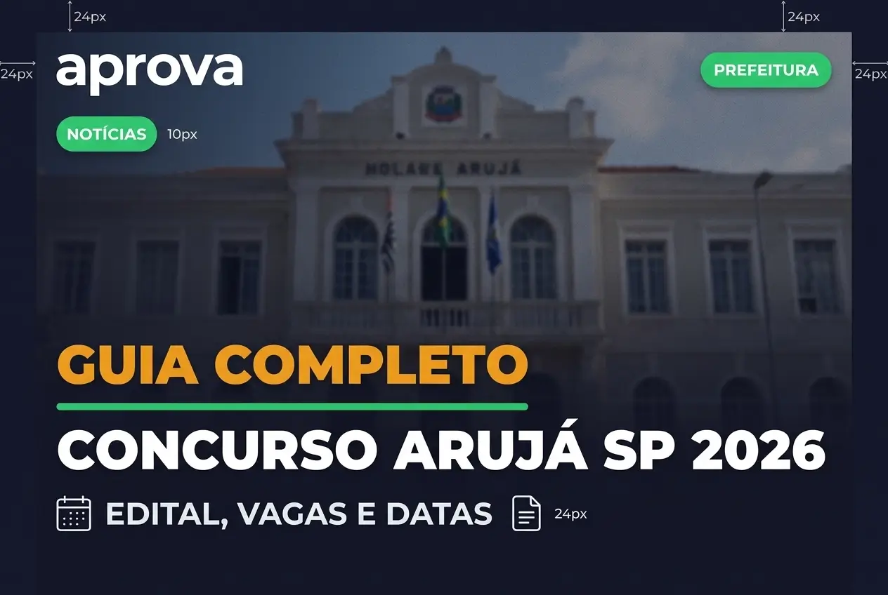 Notícia: Edital Câmara de Arujá SP aberto! Vagas de nível médio e superior com salários de até R$ 15,6 mil. Inscreva-se já!