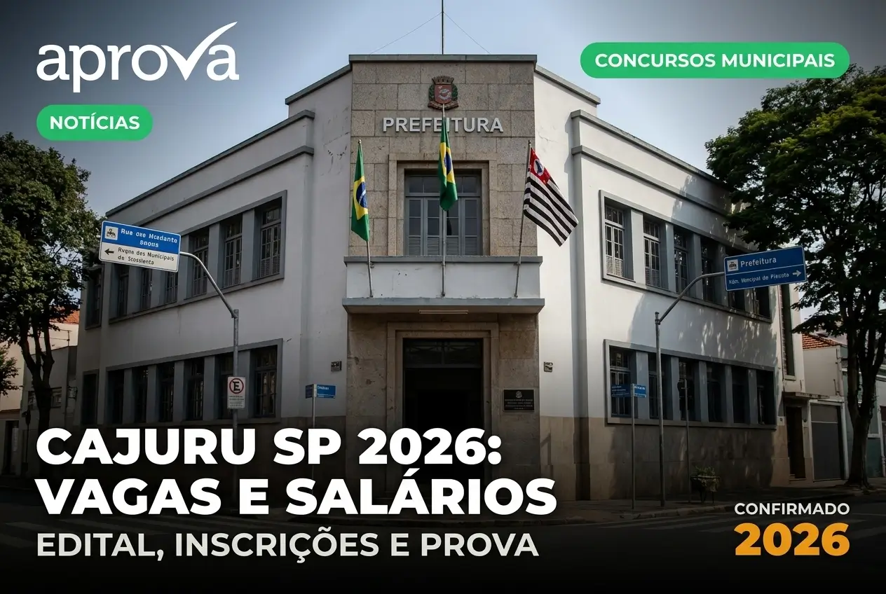 Prefeitura de Cajuru SP com bandeiras e vagas 2026