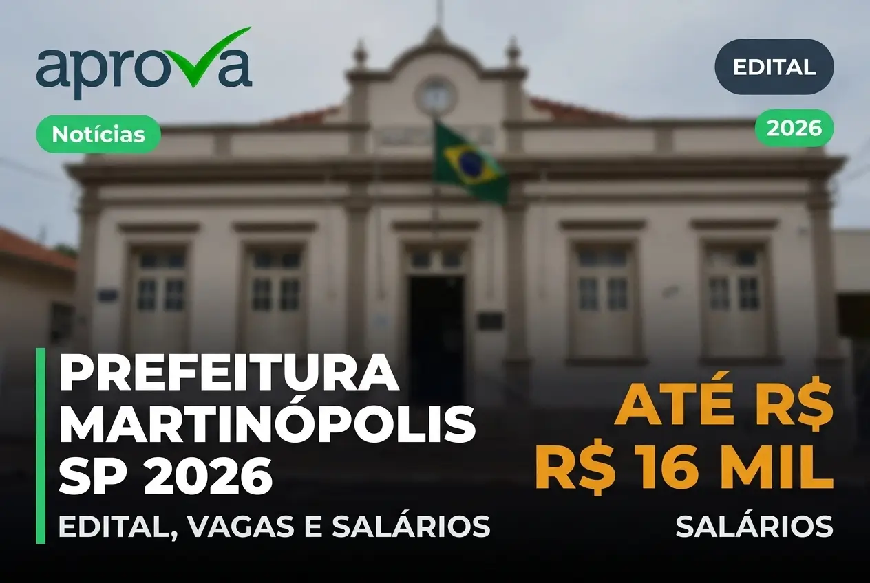 Prefeitura Martinópolis SP 2026 com bandeira do Brasil