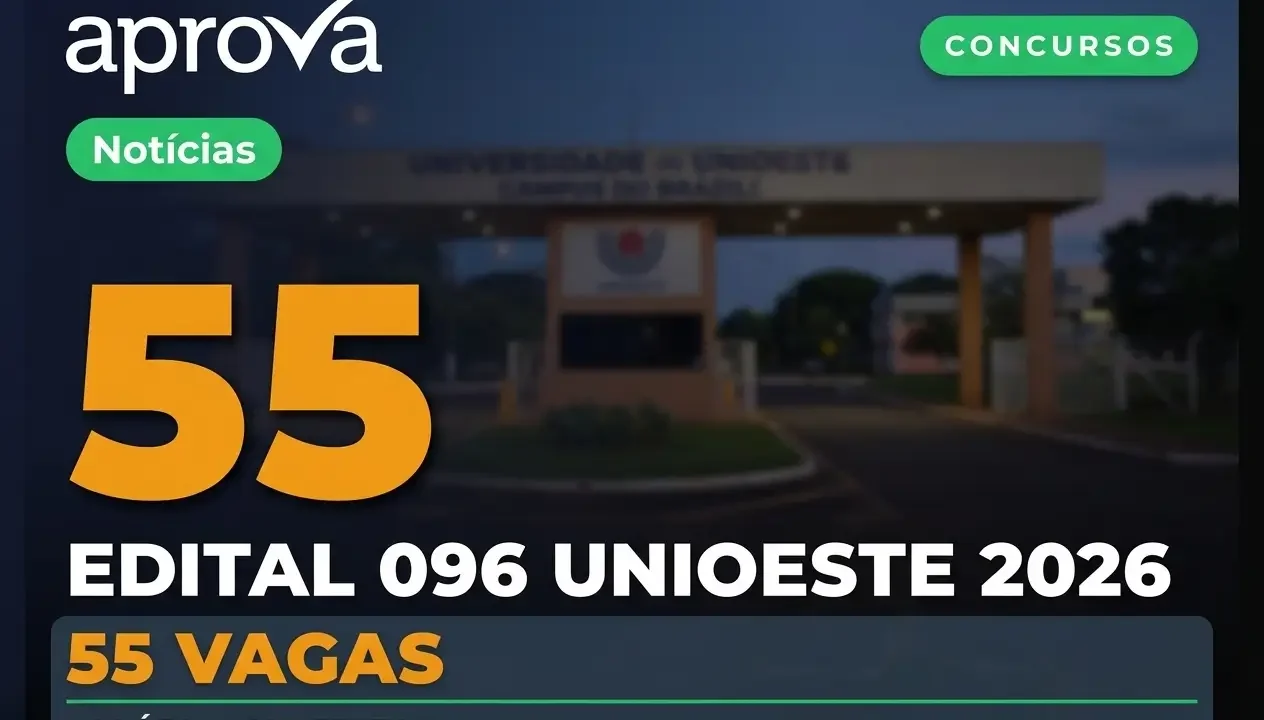 Concurso UNIOESTE 2026: Edital 096 Oferece 55 Vagas com Salários de até R$ 7,6 Mil!