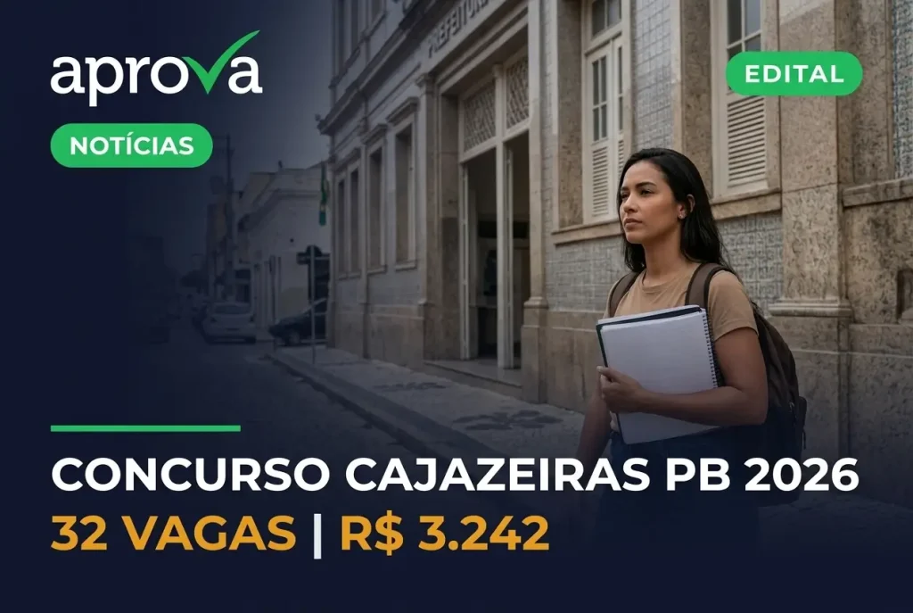 Concurso Prefeitura de Cajazeiras PB 2026: Edital com 32 Vagas para Agente!