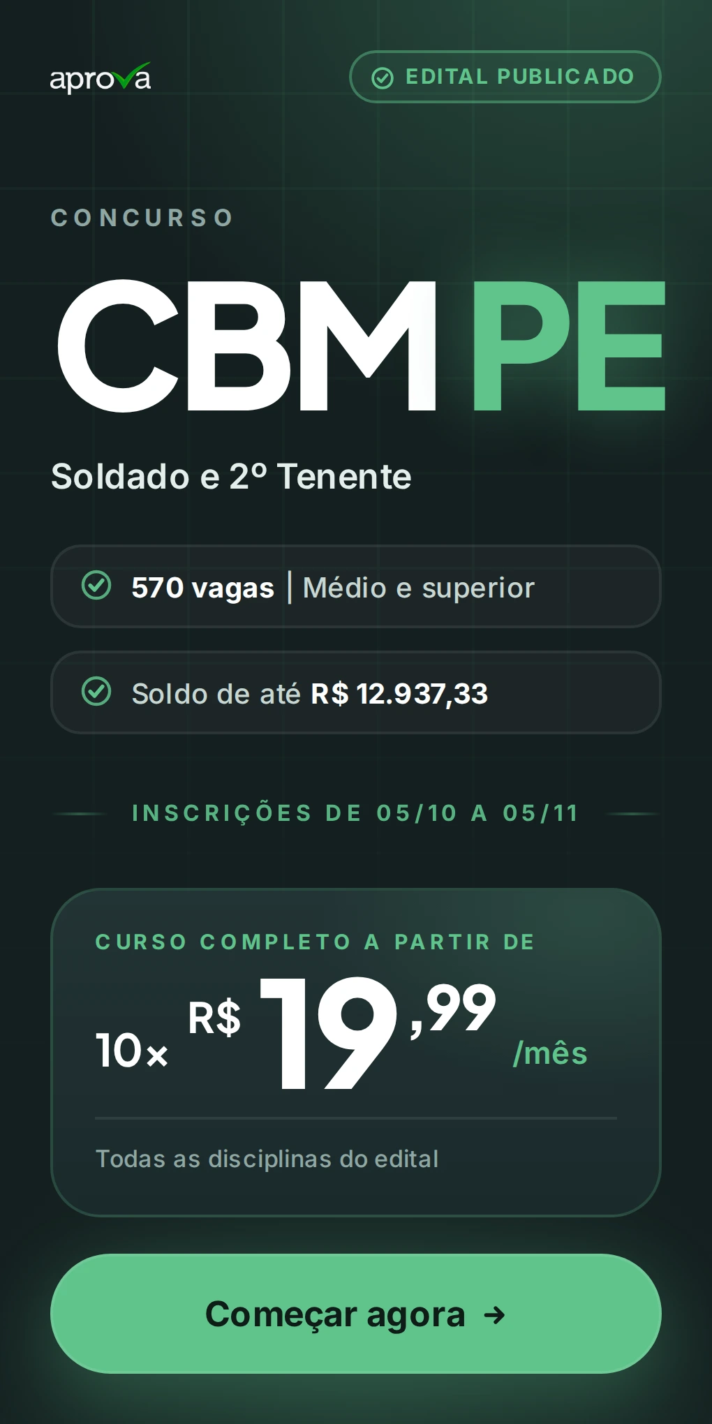 preparatório concurso cbm pe