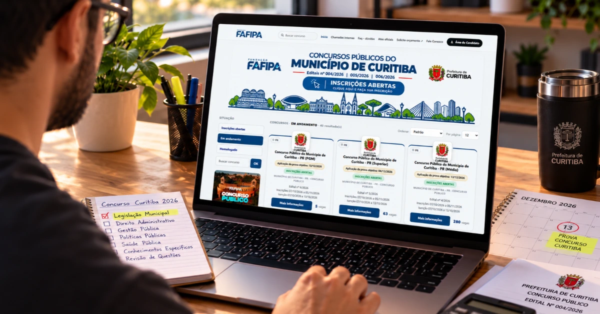 Inscrições ABERTAS para Prefeitura de Curitiba: 348 vagas até 5/11