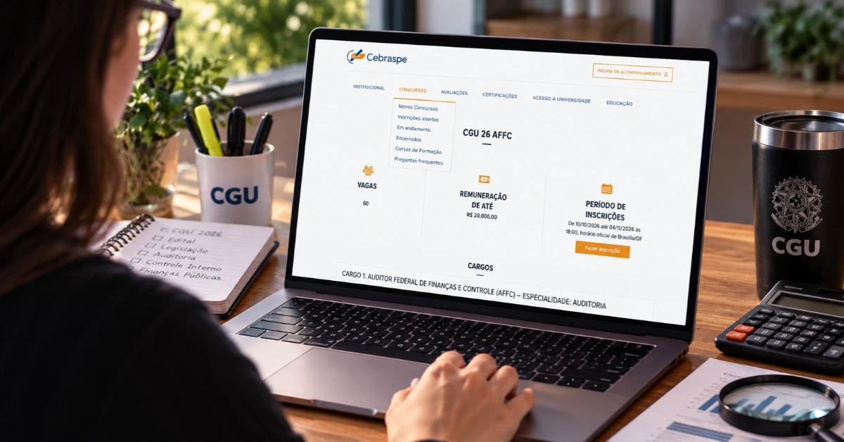 Inscrições CGU 2026 abertas até 16/10: veja o passo a passo!