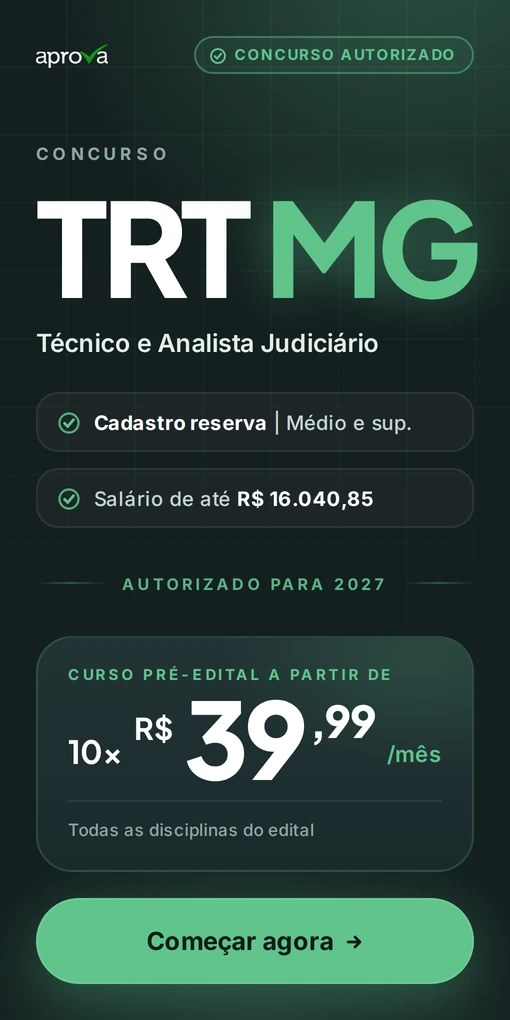 Preparatório concurso TRT MG