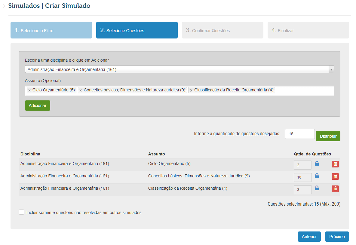 Pergunta frequente sobre simulado