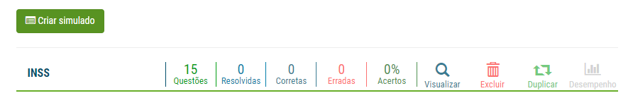Pergunta frequente sobre simulado